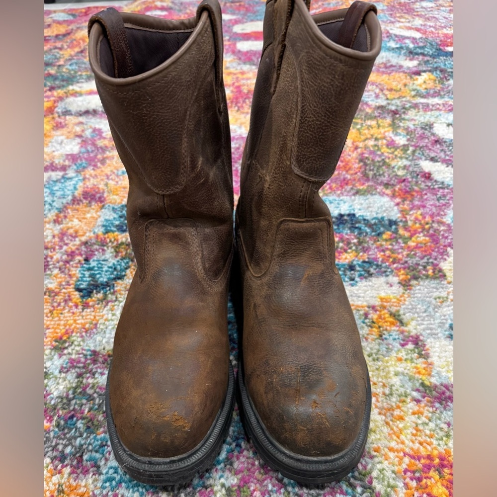 Herman Survivors Mens Bison Work Safety Boots Brown Leather Pull On US Size 11